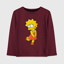 Лонгслив хлопковый детский Lisa Simpson, цвет: меланж-бордовый