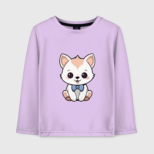 Детский лонгслив Волчонок с бантиком / Лаванда – фото 1