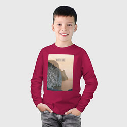 Лонгслив хлопковый детский Горная душа, цвет: маджента — фото 2