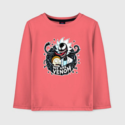 Лонгслив хлопковый детский Morty and Rick-Venom - meme, цвет: коралловый