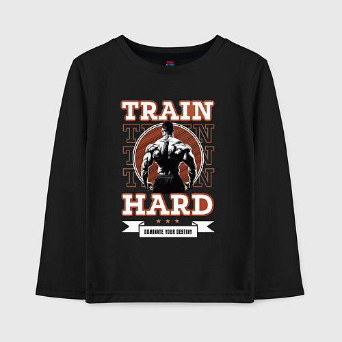 Детский лонгслив Подарок для культуриста: накаченная спина / Черный – фото 1