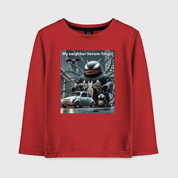 Лонгслив хлопковый детский My neighbor Venom-Totoro, цвет: красный