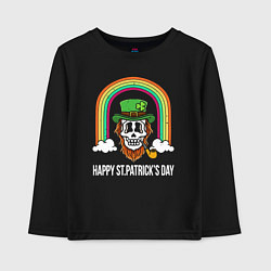 Детский лонгслив Happy St Patricks day - skull