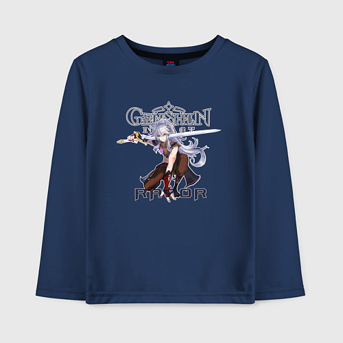 Детский лонгслив Разор из игры Genshin Impact / Тёмно-синий – фото 1