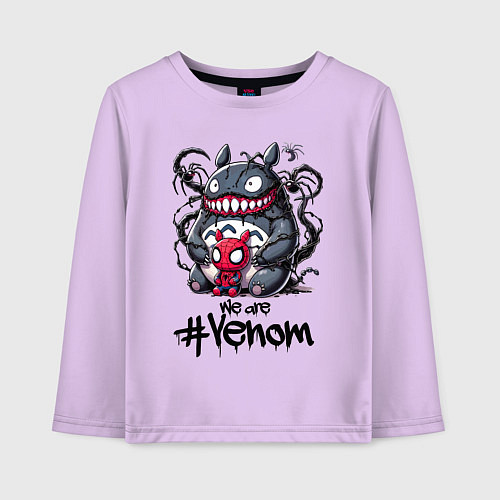 Детский лонгслив Totoro-Venom and Spider-man / Лаванда – фото 1