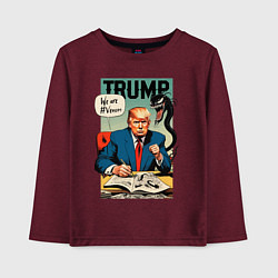 Лонгслив хлопковый детский Trump - we are Venom meme, цвет: меланж-бордовый