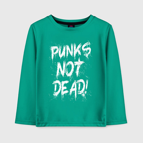 Детский лонгслив Punk not dead / Зеленый – фото 1