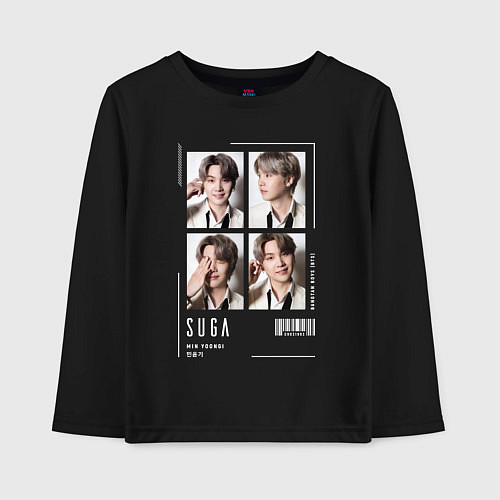 Детский лонгслив Yoongi bts 4cut / Черный – фото 1
