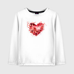 Детский лонгслив Цветы и сердечки