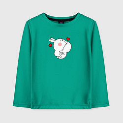Лонгслив хлопковый детский Мультяшный кролик укусил для пары, цвет: зеленый