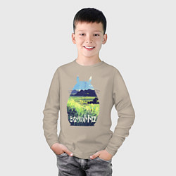 Лонгслив хлопковый детский Nature Totoro, цвет: миндальный — фото 2