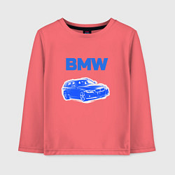 Лонгслив хлопковый детский Blue bmw, цвет: коралловый