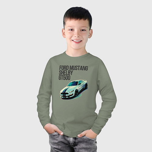 Детский лонгслив Ford gt500 / Авокадо – фото 3