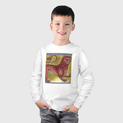 Лонгслив хлопковый детский Страдающее средневековье зверек мем, цвет: белый — фото 2