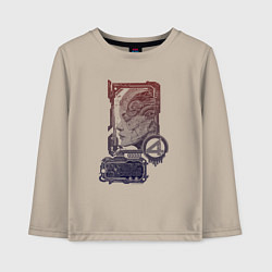 Лонгслив хлопковый детский Биокиборг в профиль, цвет: миндальный
