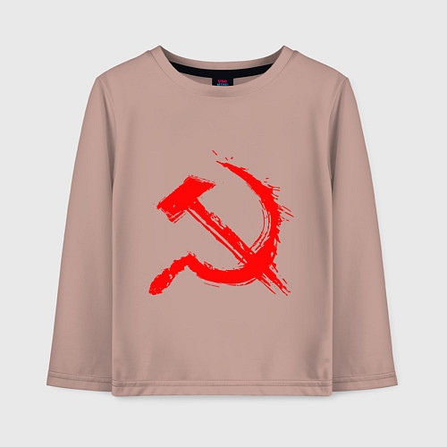 Детский лонгслив Sickle and hammer red paint / Пыльно-розовый – фото 1