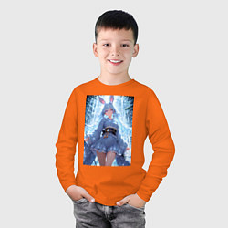 Лонгслив хлопковый детский Зайка в гармонии с природой, цвет: оранжевый — фото 2
