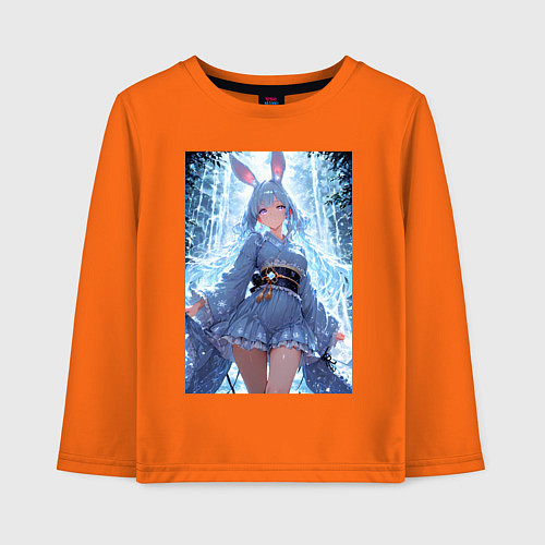 Детский лонгслив Зайка в гармонии с природой / Оранжевый – фото 1