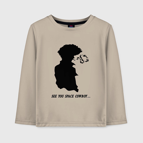 Детский лонгслив Ковбой Бибоп Спайк Шпигель Аниме / Миндальный – фото 1