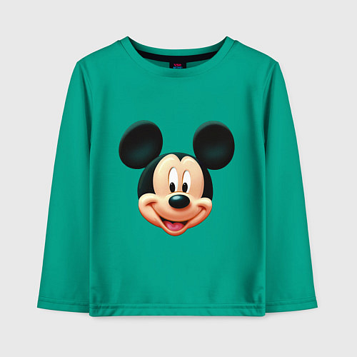 Детский лонгслив Mickey mouse head / Зеленый – фото 1