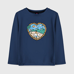 Лонгслив хлопковый детский Люблю серфинг, цвет: тёмно-синий
