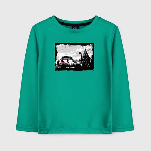Детский лонгслив Дикая страна / Зеленый – фото 1