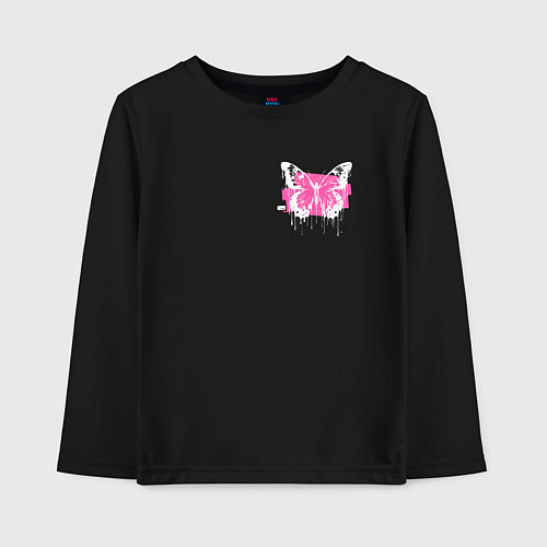 Детский лонгслив Butterfly graffiti / Черный – фото 1