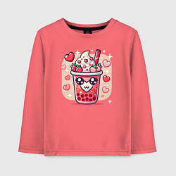 Детский лонгслив Бабл ти день святого валентина