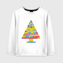 Лонгслив хлопковый детский Таблица Менделеева ёлка, цвет: белый