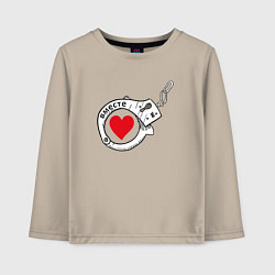 Лонгслив хлопковый детский Вместе парное - наручники, цвет: миндальный