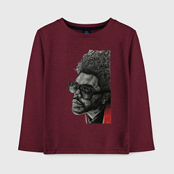 Лонгслив хлопковый детский Blinding lights the weeknd, цвет: меланж-бордовый