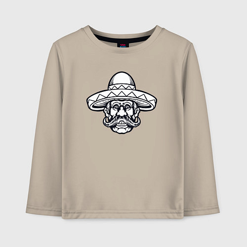 Детский лонгслив Усатый мексиканец / Миндальный – фото 1