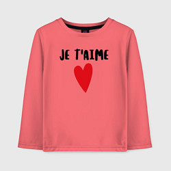 Лонгслив хлопковый детский Любовь по-французски, цвет: коралловый