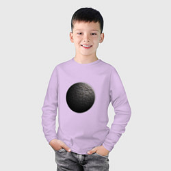 Лонгслив хлопковый детский Планета арт, каменная, цвет: лаванда — фото 2