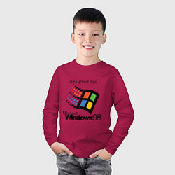 Лонгслив хлопковый детский Предназначен для windows 98, цвет: маджента — фото 2