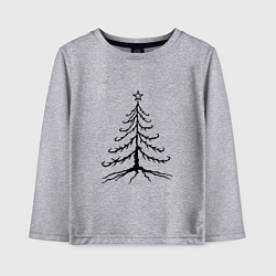 Лонгслив хлопковый детский Хоррор ель, цвет: меланж