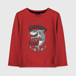 Лонгслив хлопковый детский Shark team, цвет: красный