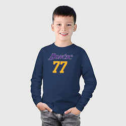 Лонгслив хлопковый детский Number 77 Doncic, цвет: тёмно-синий — фото 2