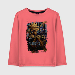 Лонгслив хлопковый детский Солнце и луна из аниматроников, цвет: коралловый