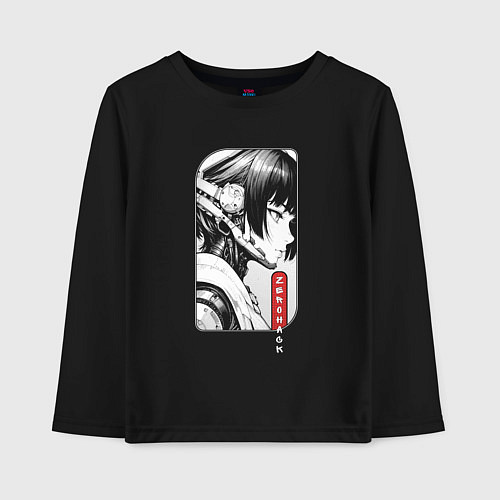 Детский лонгслив Девушка-хакер / Черный – фото 1