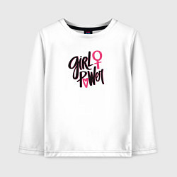 Детский лонгслив Girl power black and pink