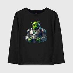 Лонгслив хлопковый детский G2 esports team - cyber Shrek, цвет: черный