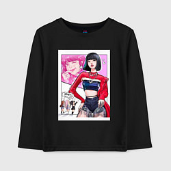 Лонгслив хлопковый детский Blackpink - Lisa, цвет: черный