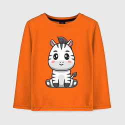 Лонгслив хлопковый детский Весёлая зебра, цвет: оранжевый