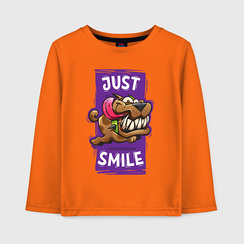 Детский лонгслив Просто улыбнись / Оранжевый – фото 1