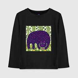 Лонгслив хлопковый детский Медведь в березовом лесу, цвет: черный