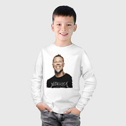 Лонгслив хлопковый детский James Alan Hetfield - Metallica leader, цвет: белый — фото 2