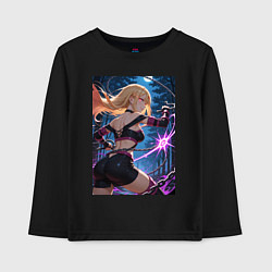 Лонгслив хлопковый детский Марин Китагава косплей Fate stay night, цвет: черный