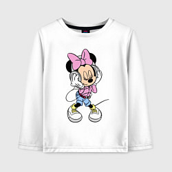 Лонгслив хлопковый детский Minnie Mouse in music, цвет: белый
