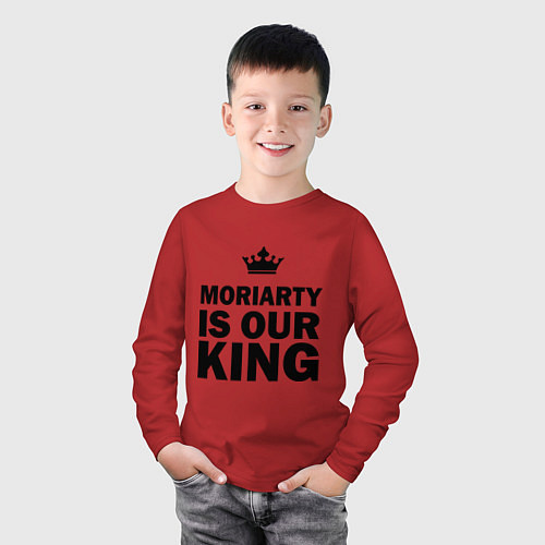 Детский лонгслив Moriarty is our king / Красный – фото 3